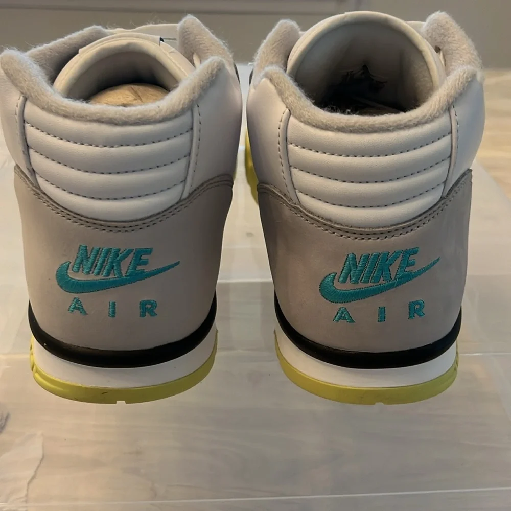 Nike men’s size 11 Air Trainer 1 White/Neutral Grey/Cement Grey/Teal Nebula